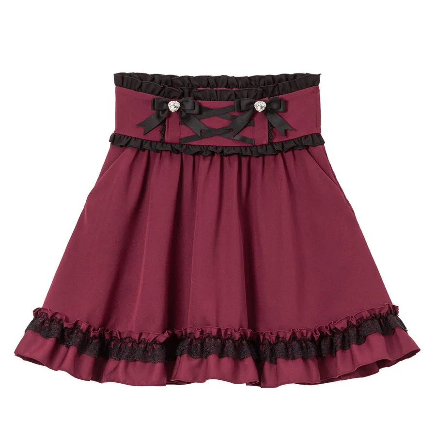 Dear My Love "Heart Bijou Ribbon Frill" skirt