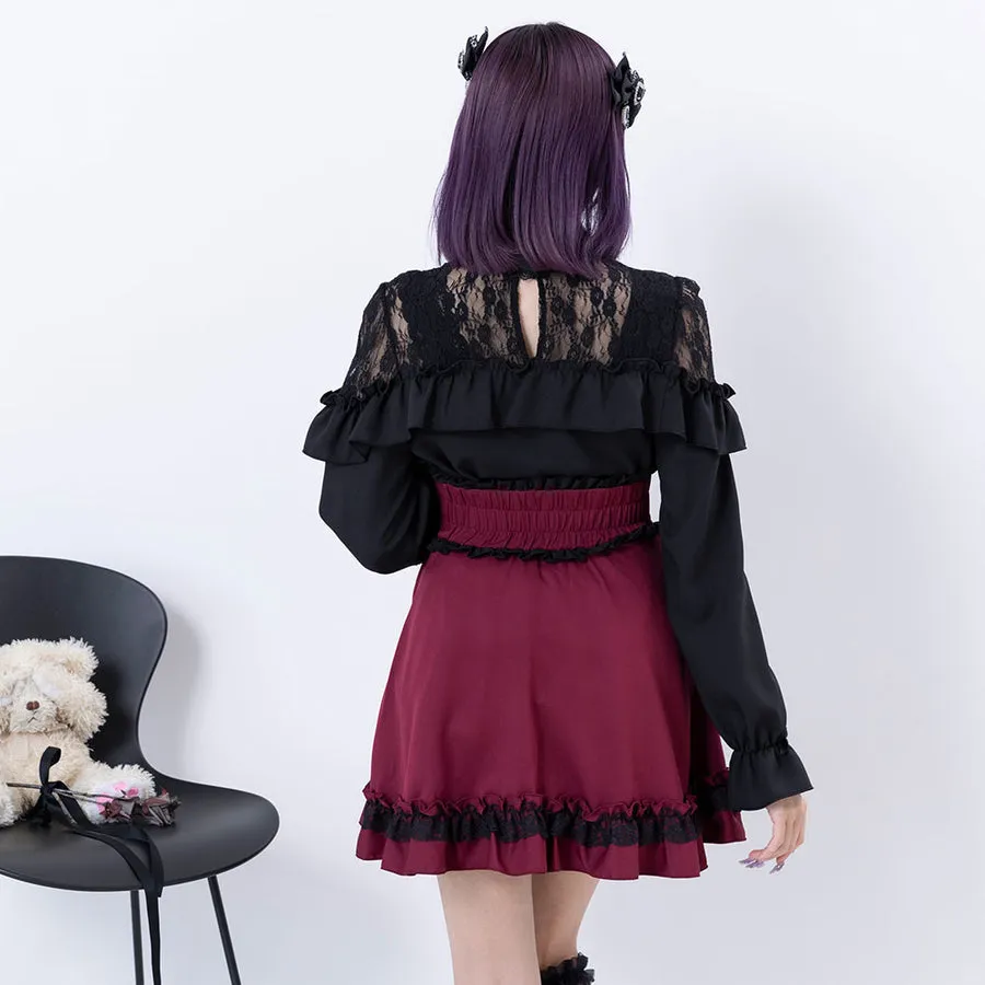 Dear My Love "Heart Bijou Ribbon Frill" skirt