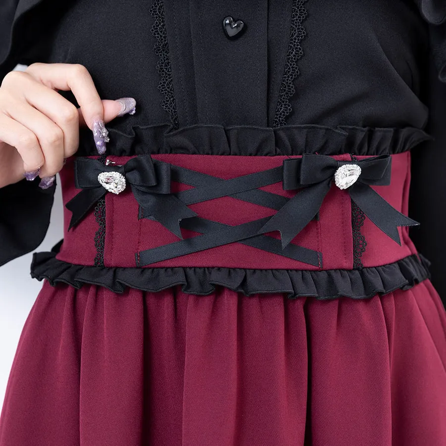 Dear My Love "Heart Bijou Ribbon Frill" skirt