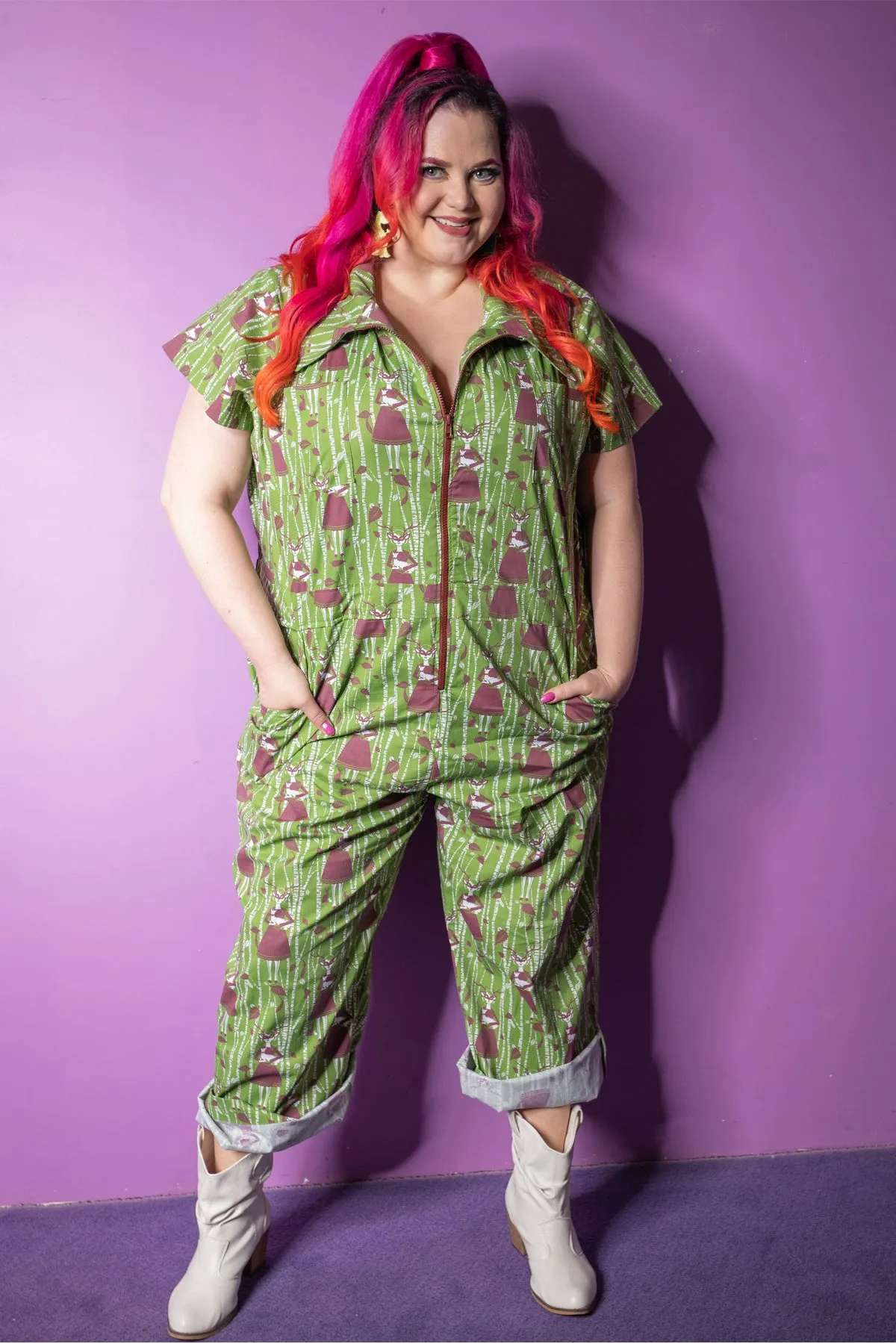 Deerest Friends Jumpsuit in Lush Green