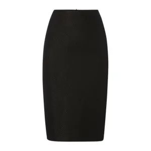 Demi Diagonal Jacquard Black Pencil Skirt