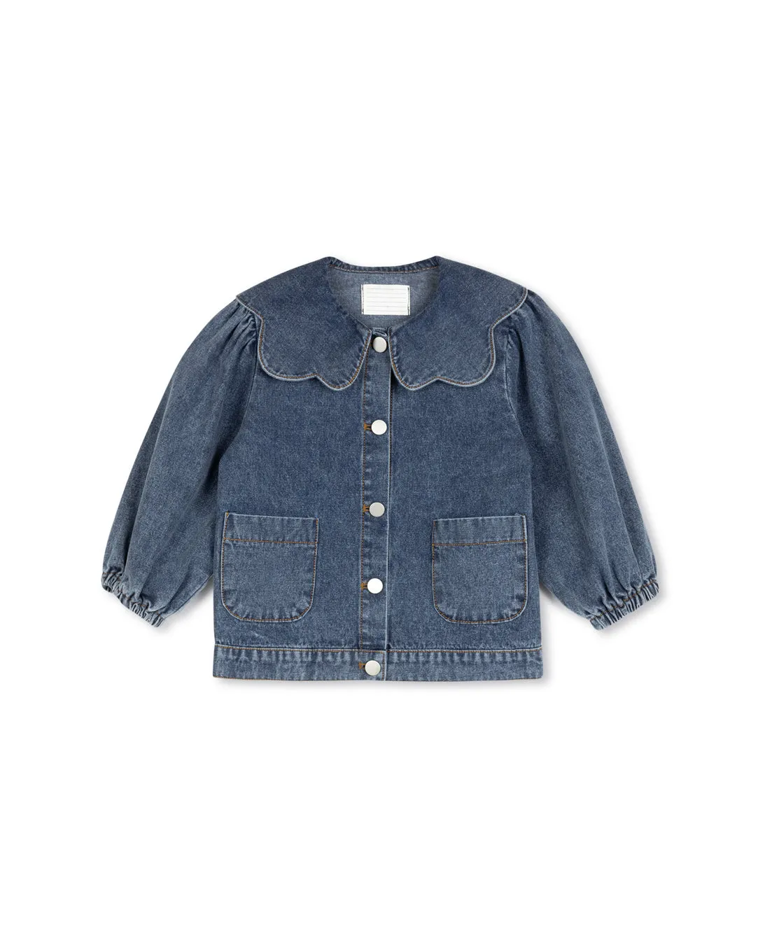 Denim Scalloped Collar Jacket