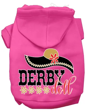 Derby Doll Screen Print Dog Hoodie Bright Pink Xl