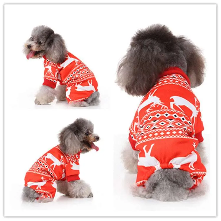 Dog Christmas Jumpsuit - Festive Holiday Outfit