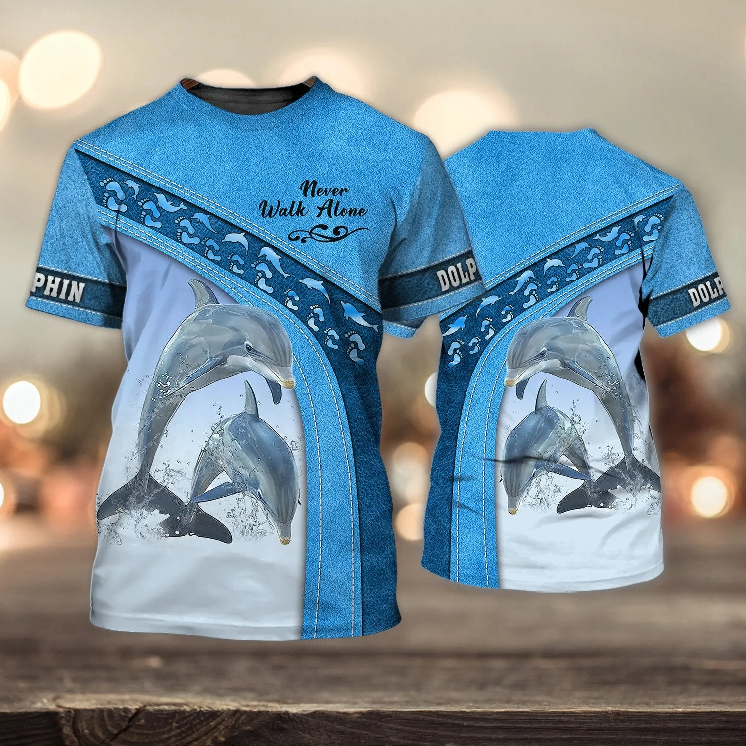 Dolphin Love Never Walk Alone 3D Full Print Shirts, Perfect Shirt for Dolphin Lovers