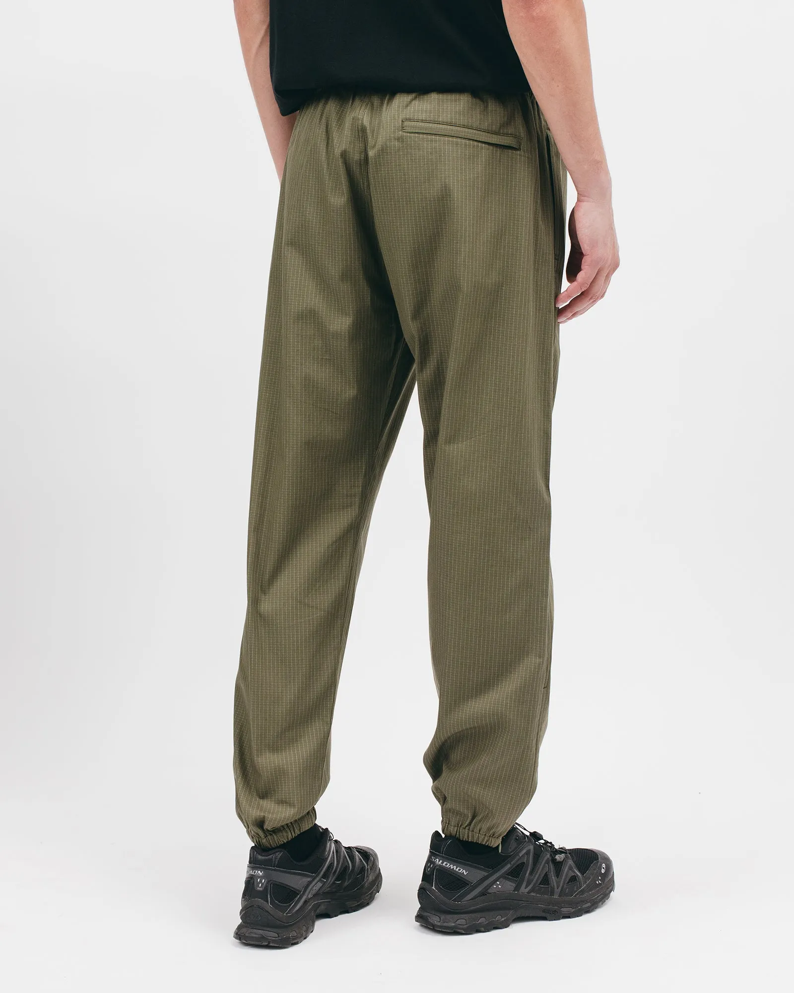 Elastic Track Trouser - Olive Grid