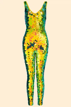 ELECTRA SEQUIN JUMPSUIT - CITRUS