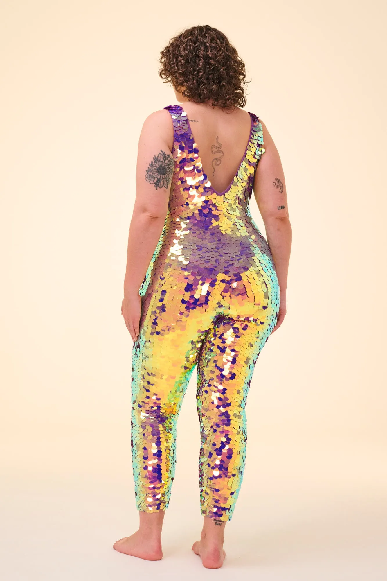 ELECTRA SEQUIN JUMPSUIT - ORCHID