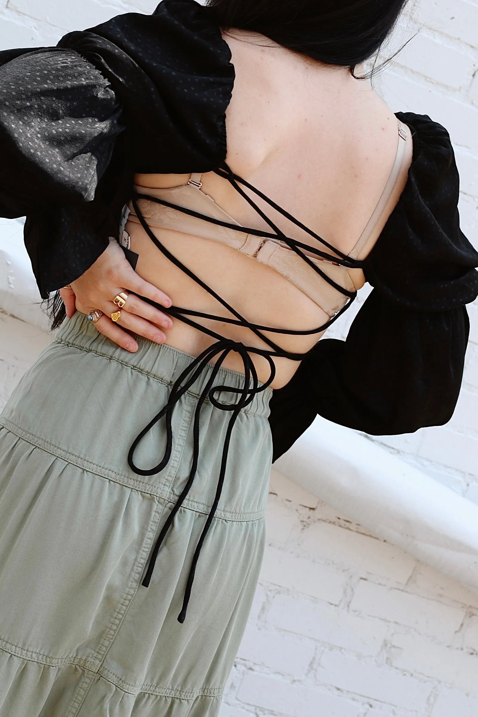 Elise Lace Up Crop