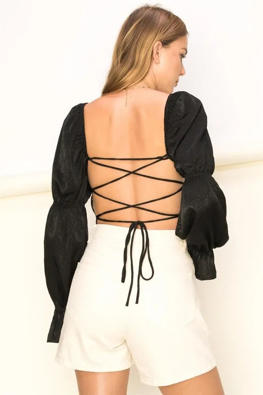 Elise Lace Up Crop