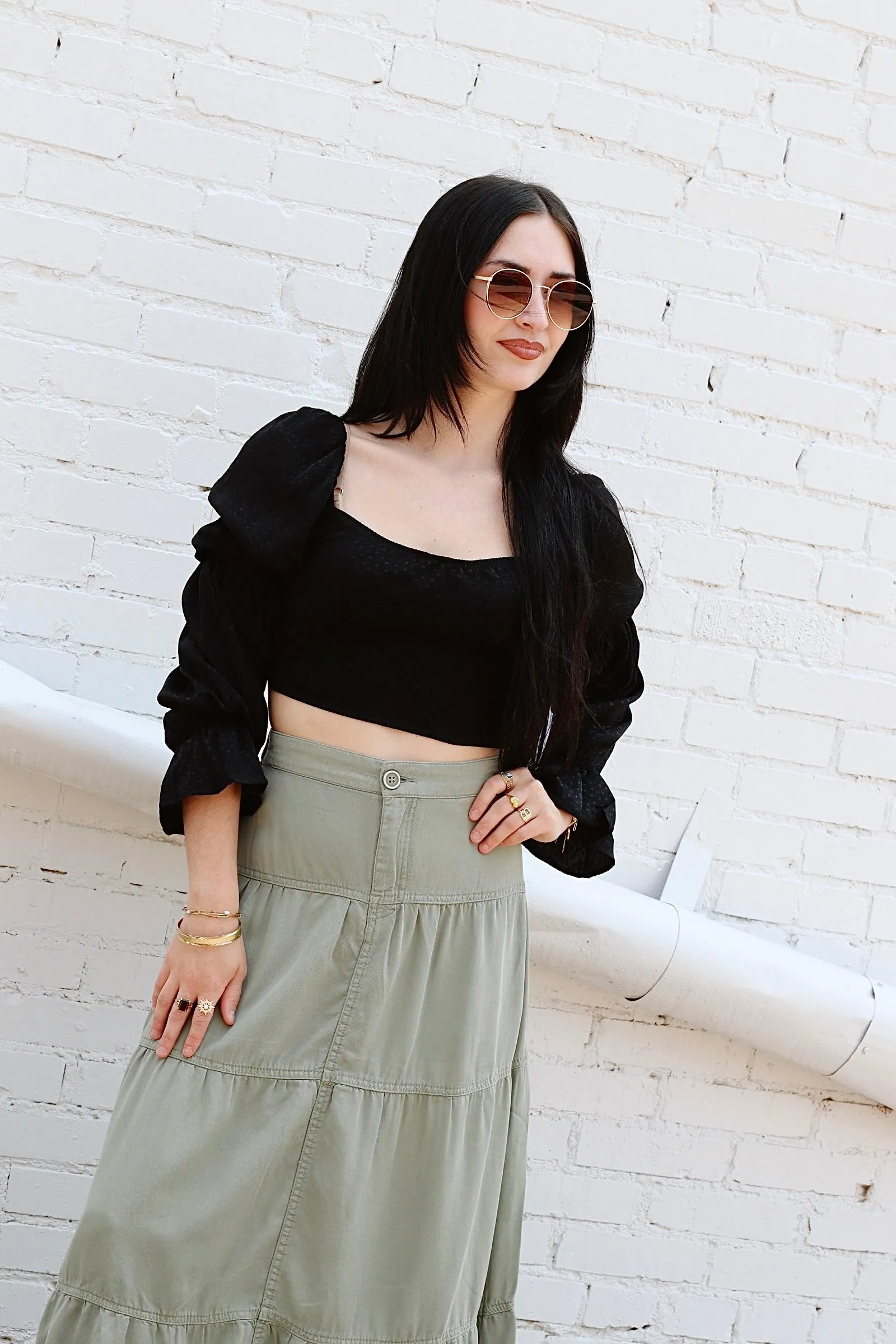 Elise Lace Up Crop