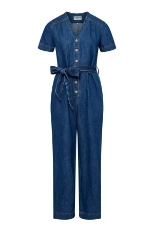 ELOUISE - Organic Cotton Jumpsuit Mid Wash