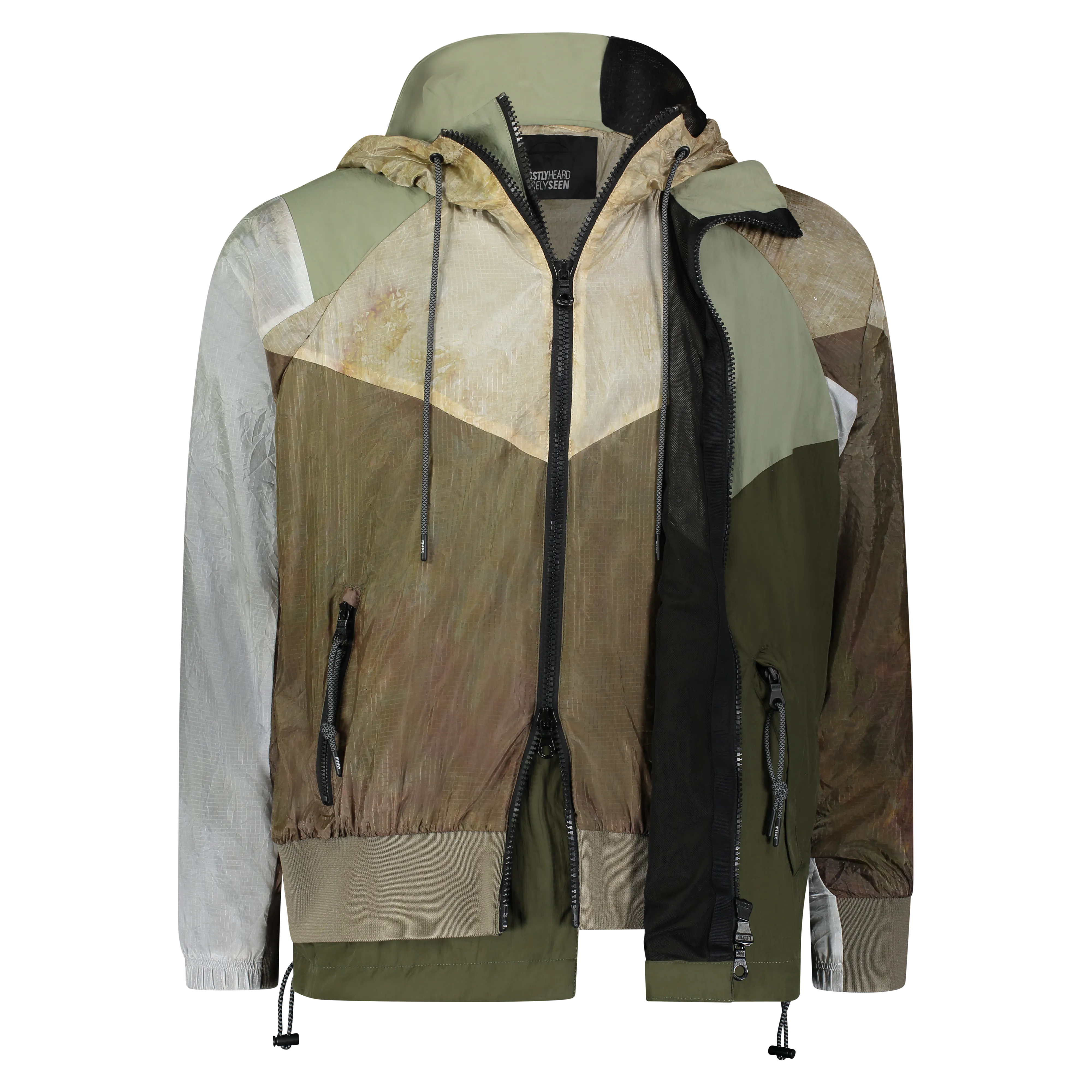 EVERY WHICH WAY TRACK JACKET OLIVE GREEN/KHAKI MULTI