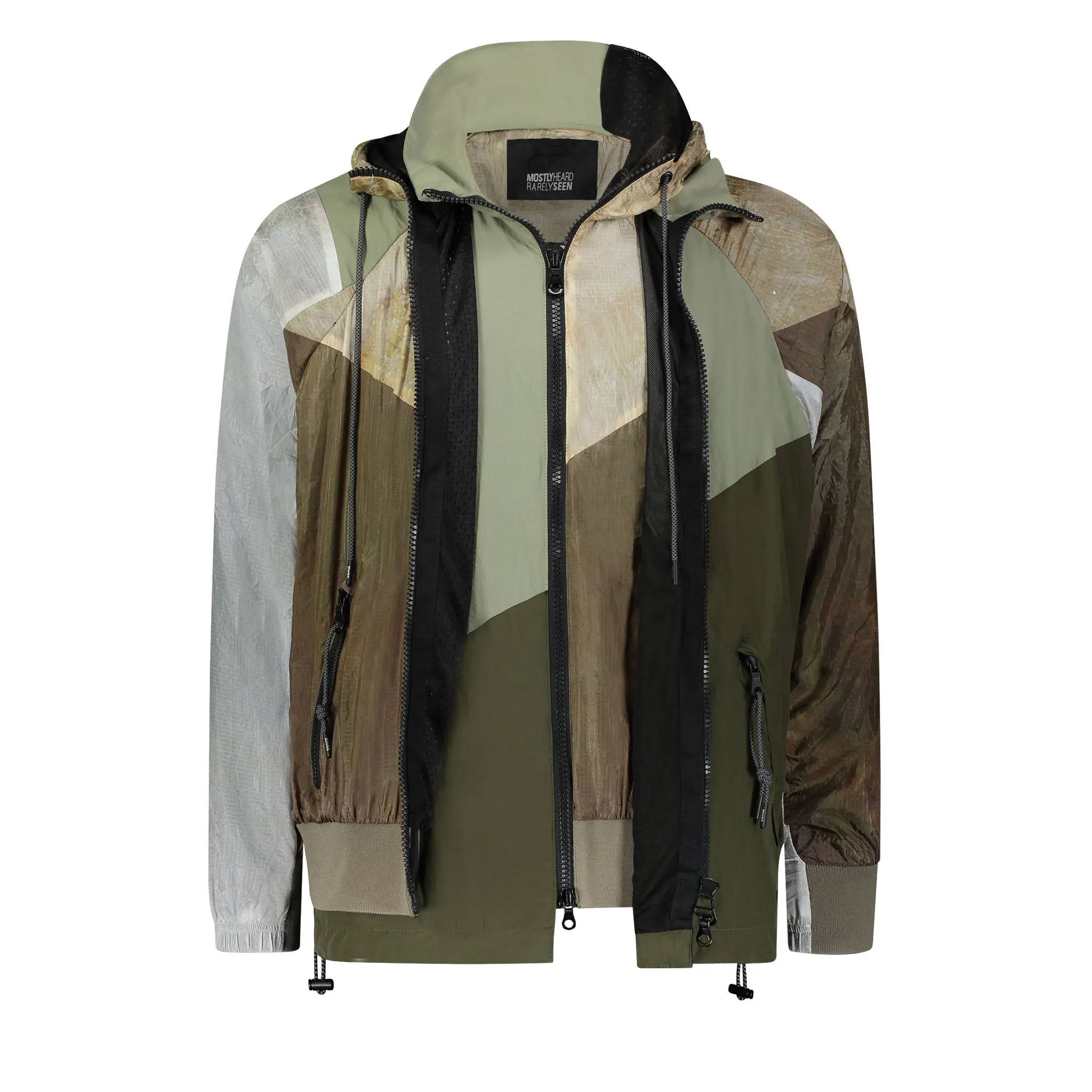 EVERY WHICH WAY TRACK JACKET OLIVE GREEN/KHAKI MULTI