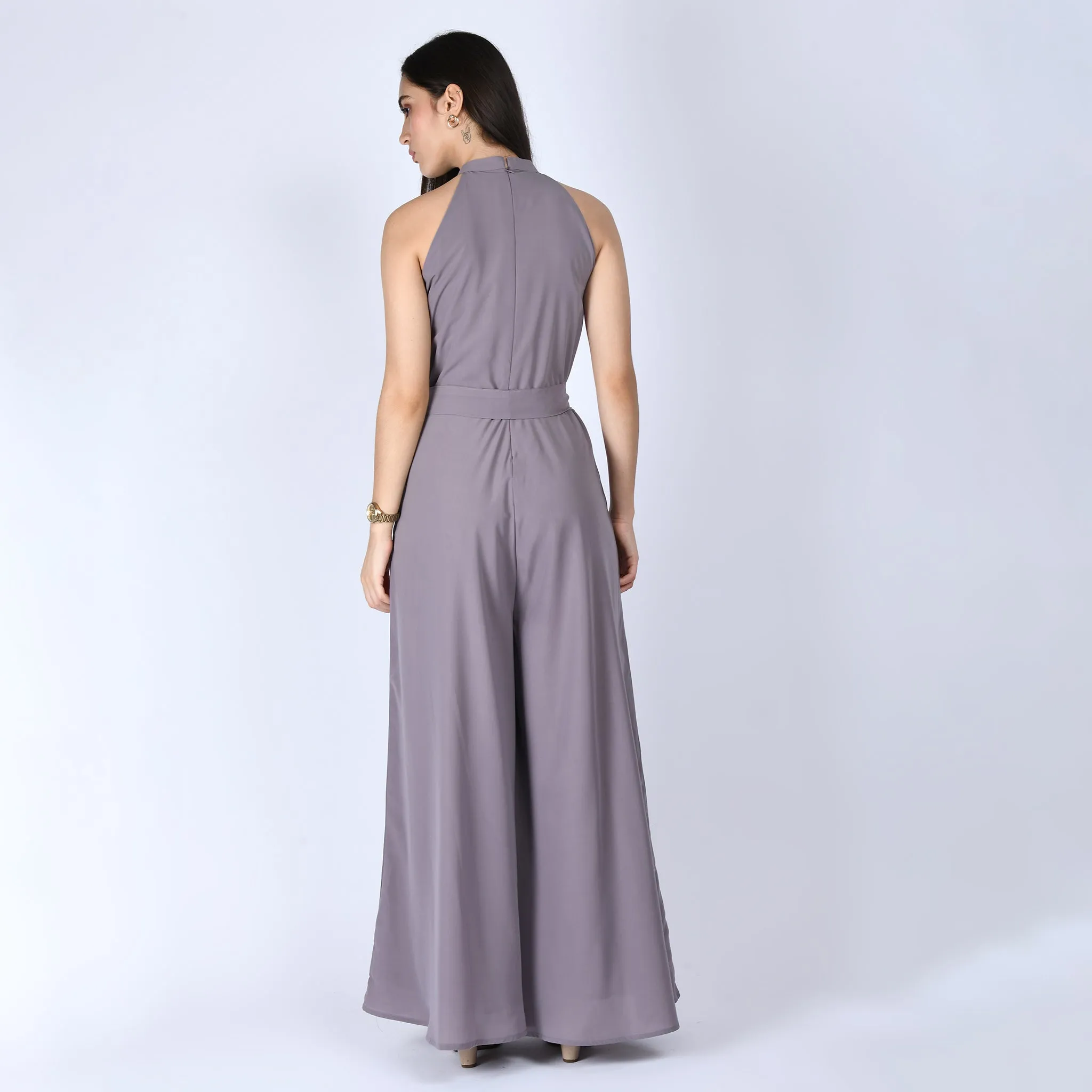 Exude Splendidness Extra Wide-Leg Jumpsuit (Lilac Grey)