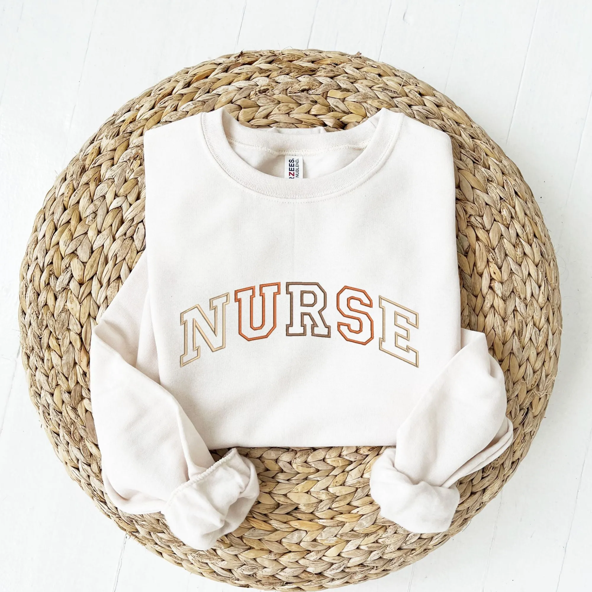 Fall Embroidered NURSE Gemma Crewneck Sweatshirt