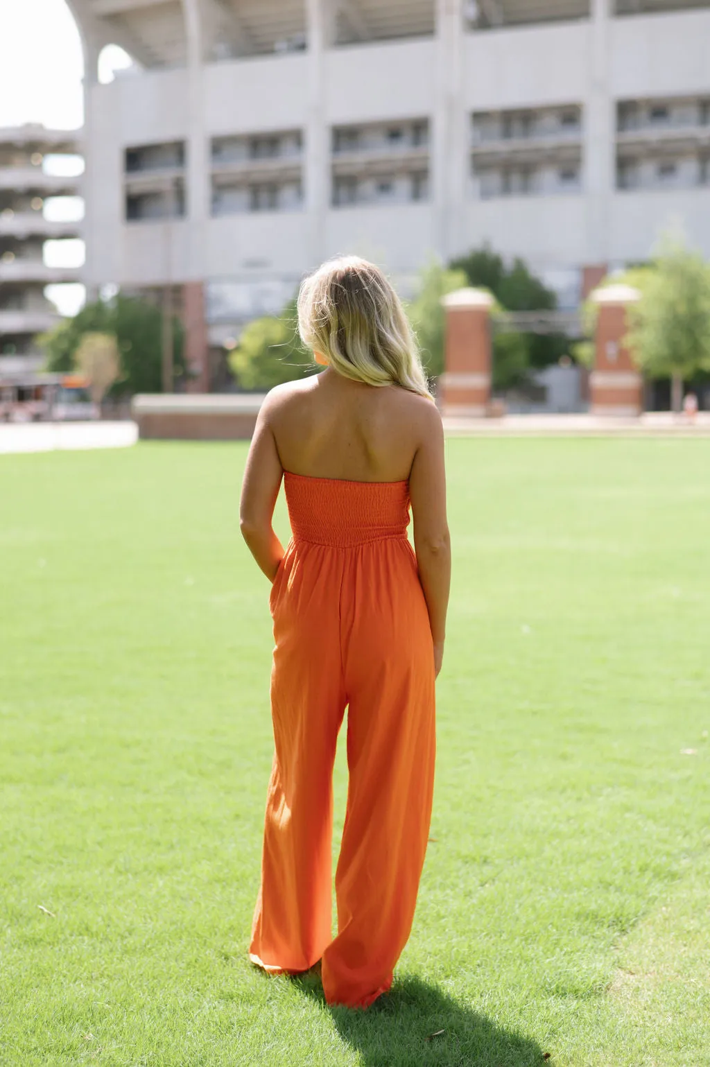 Faye Wide Leg Jumpsuit-Orange