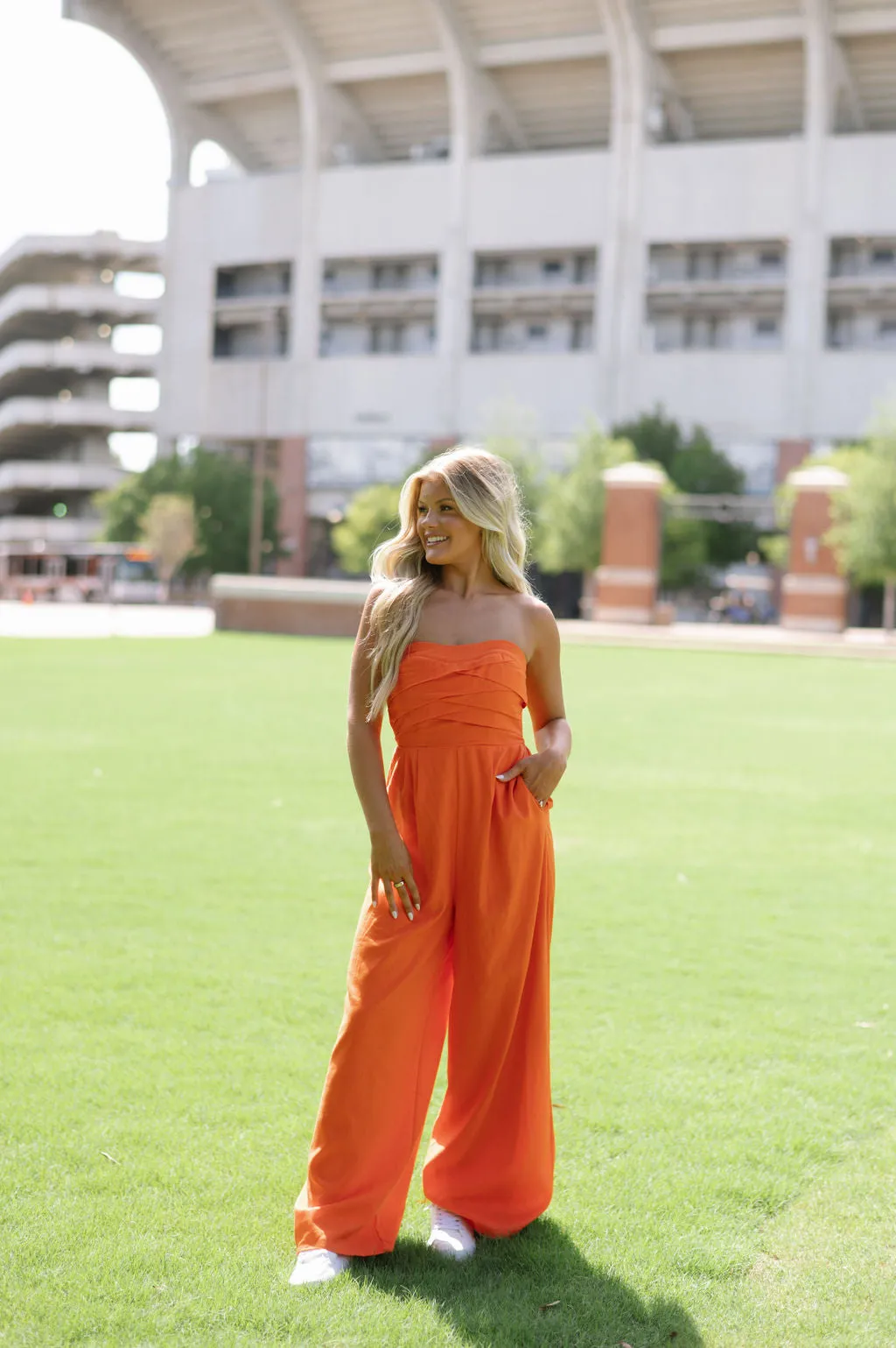 Faye Wide Leg Jumpsuit-Orange