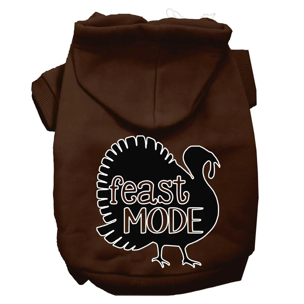 Feast Mode Screen Print Dog Hoodie Brown Xxxl