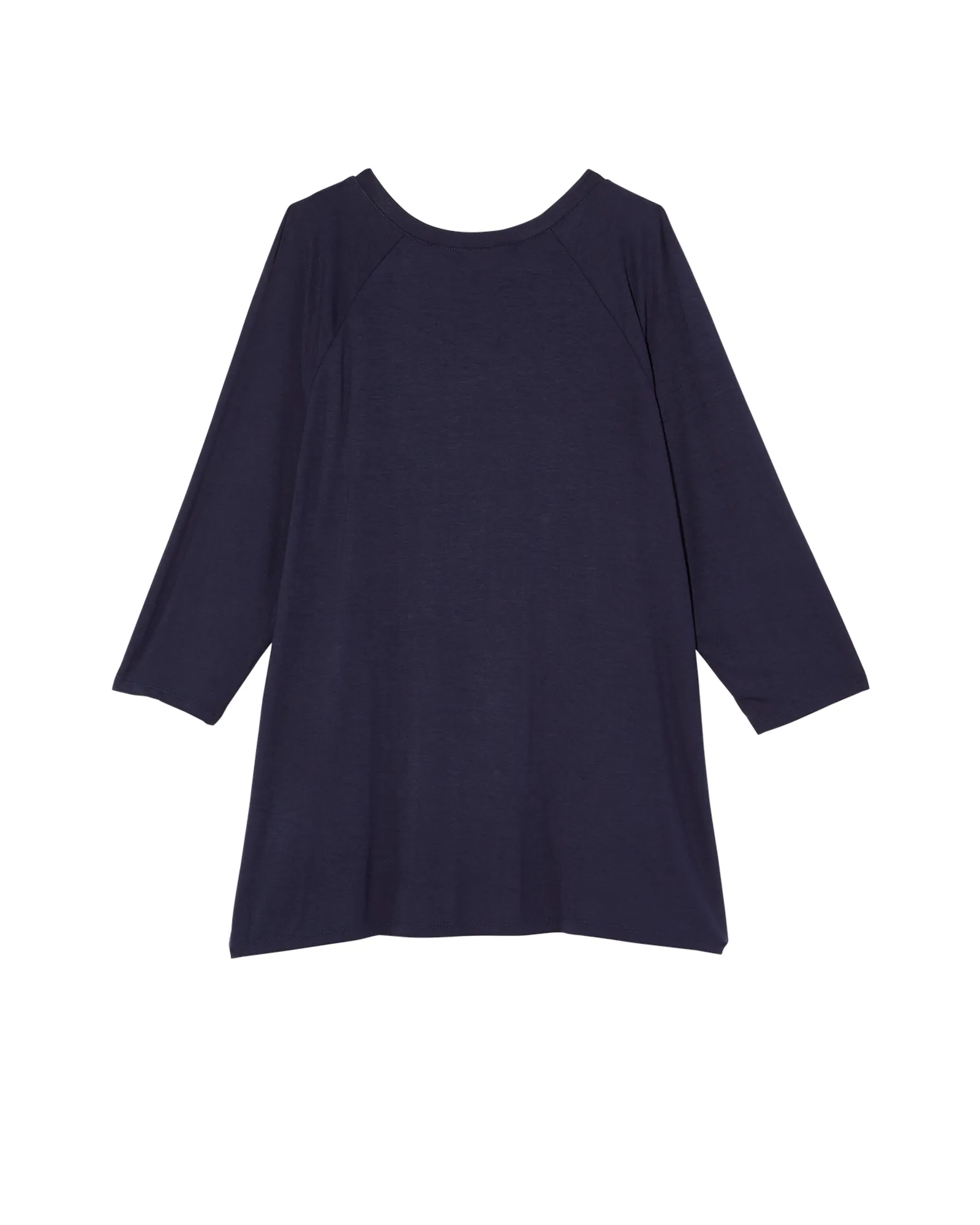 Finely 3/4 Sleeve Lace Up Shoulder Tee | Navy