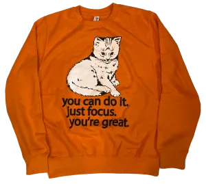 Focus Cat Sweatshirt - Orange Crush