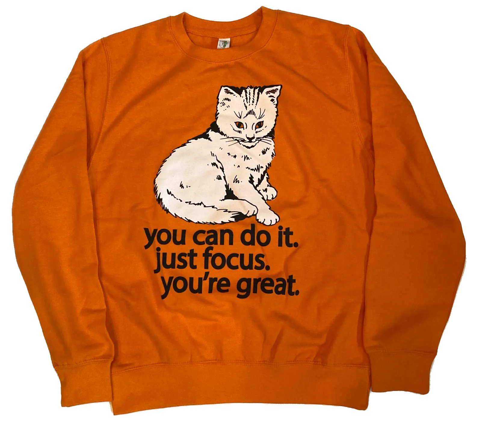 Focus Cat Sweatshirt - Orange Crush