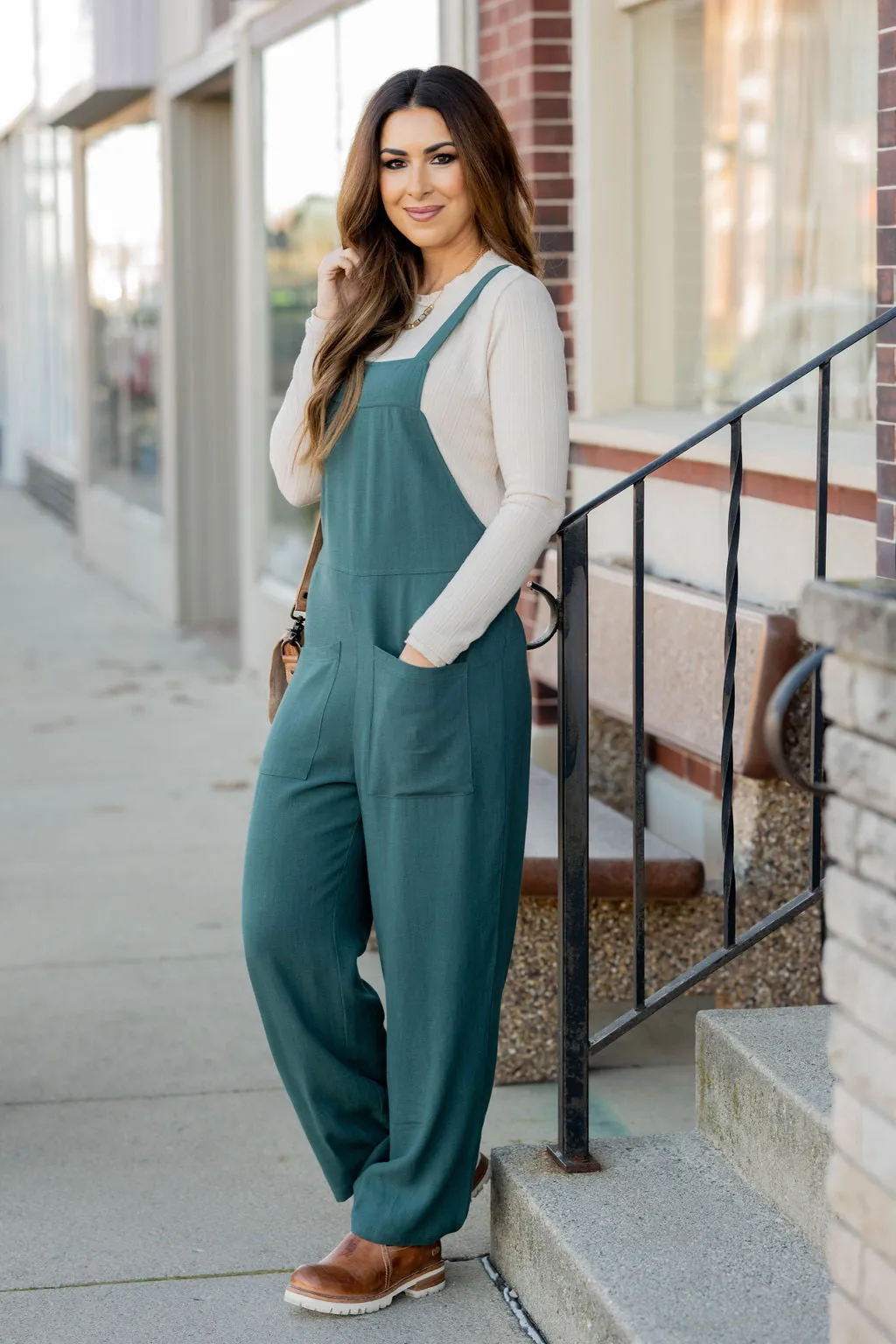 Front Pocket Tank Jumpsuit