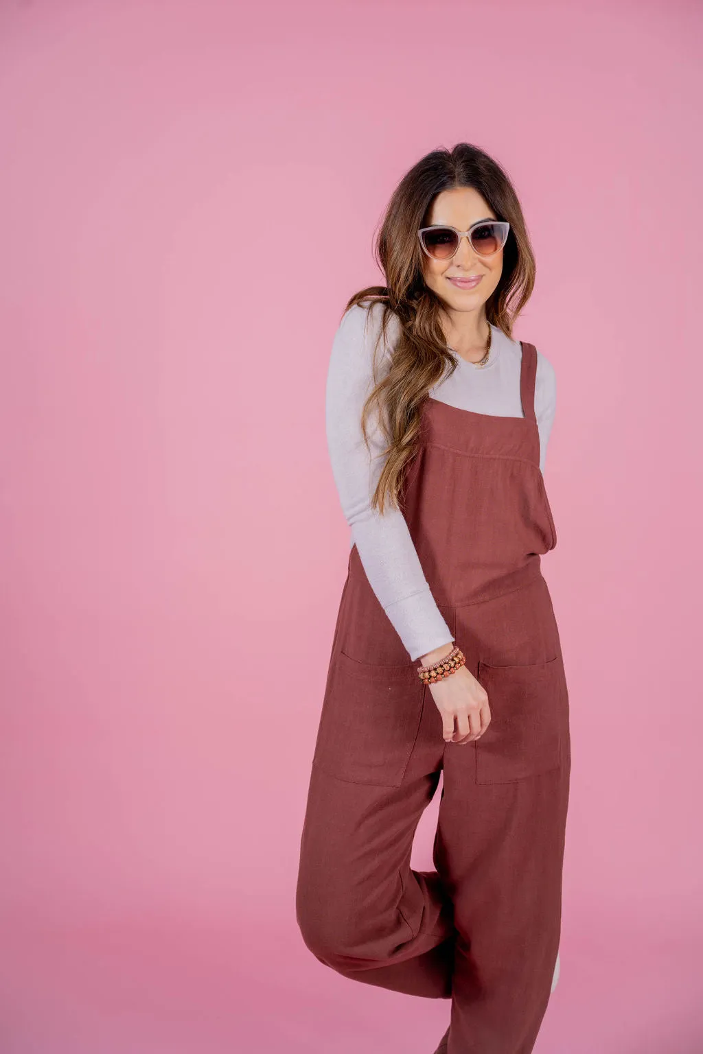 Front Pocket Tank Jumpsuit