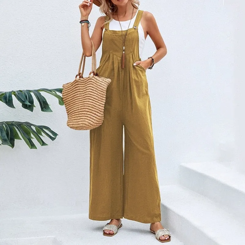 Funki Buys | Pants | Women's Casual Wide Leg Pantsuit Overalls