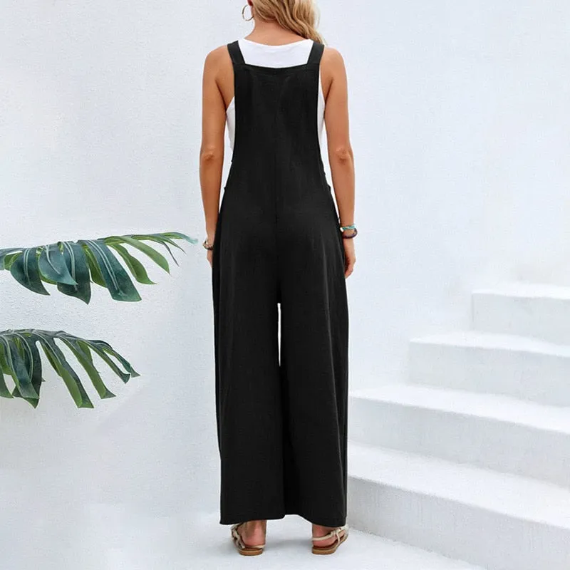 Funki Buys | Pants | Women's Casual Wide Leg Pantsuit Overalls