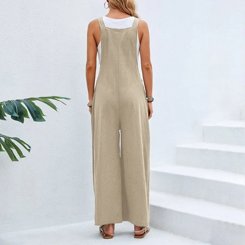 Funki Buys | Pants | Women's Casual Wide Leg Pantsuit Overalls