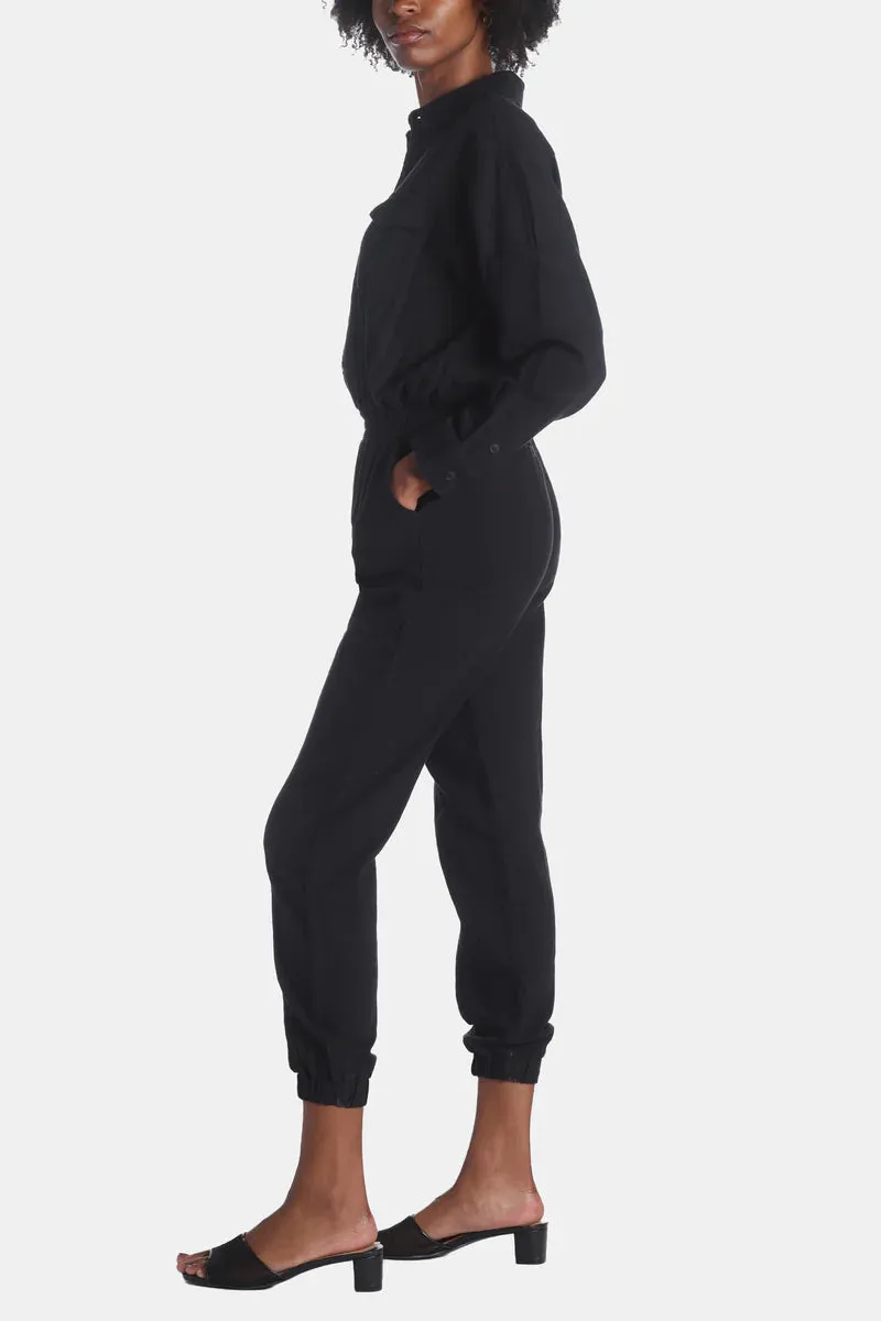 Gauze Washed Jumpsuit | Black