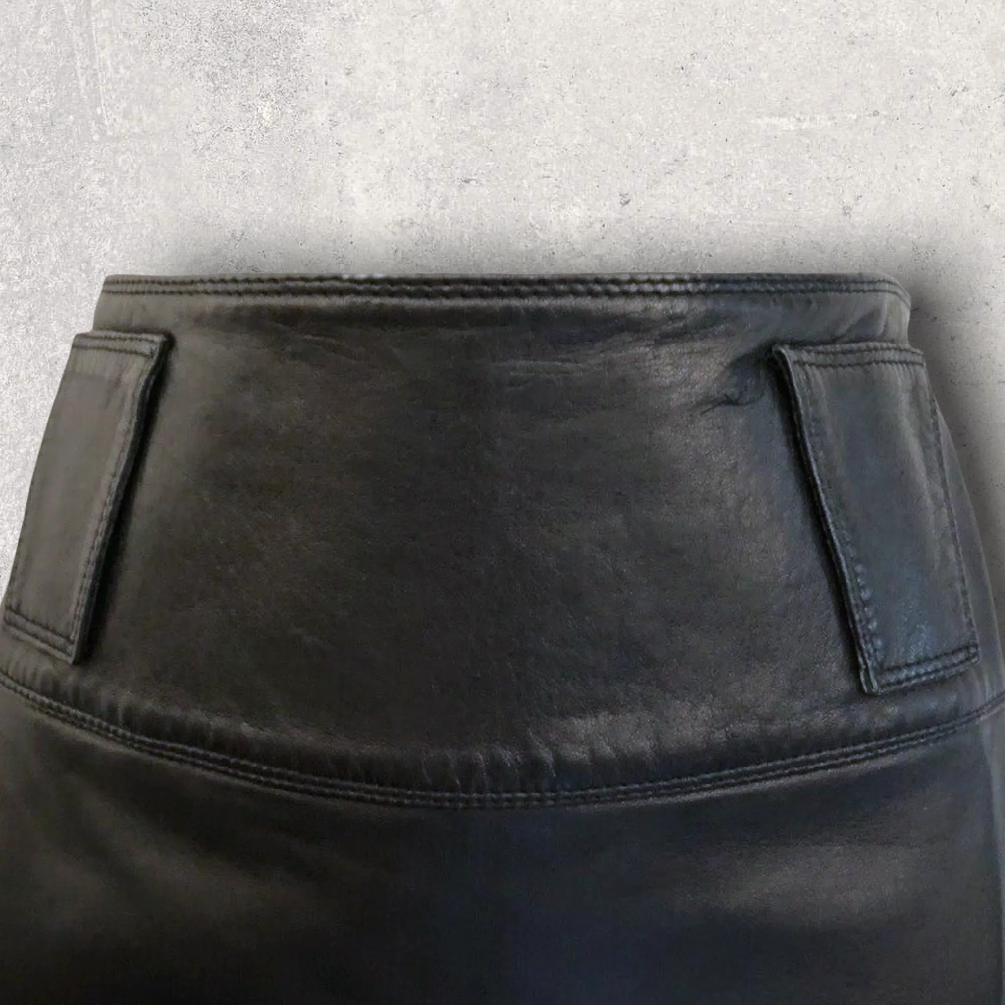 Gianni Versace Vintage Black Leather Pencil Skirt UK 6 US 2 EU 34