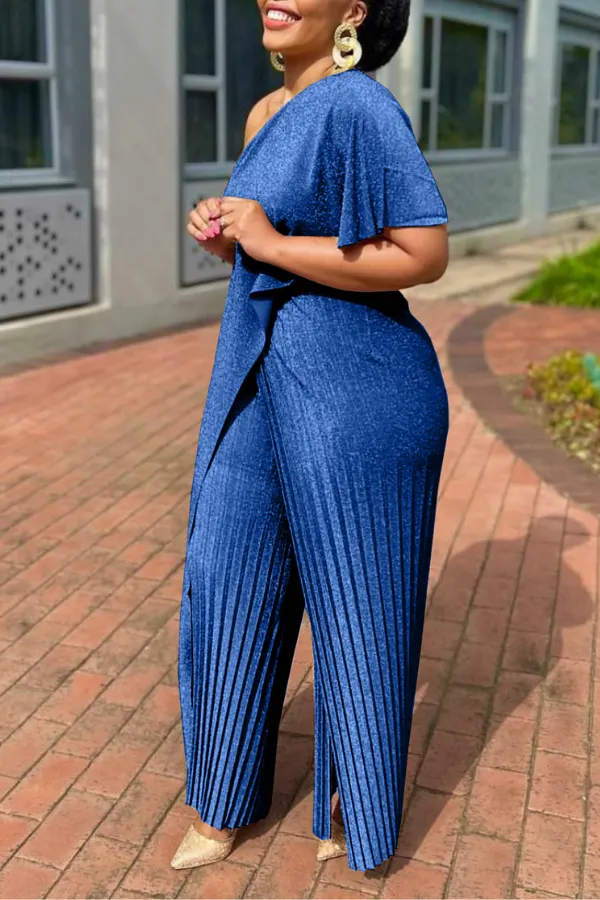 Glitter Pleated Jumpsuit