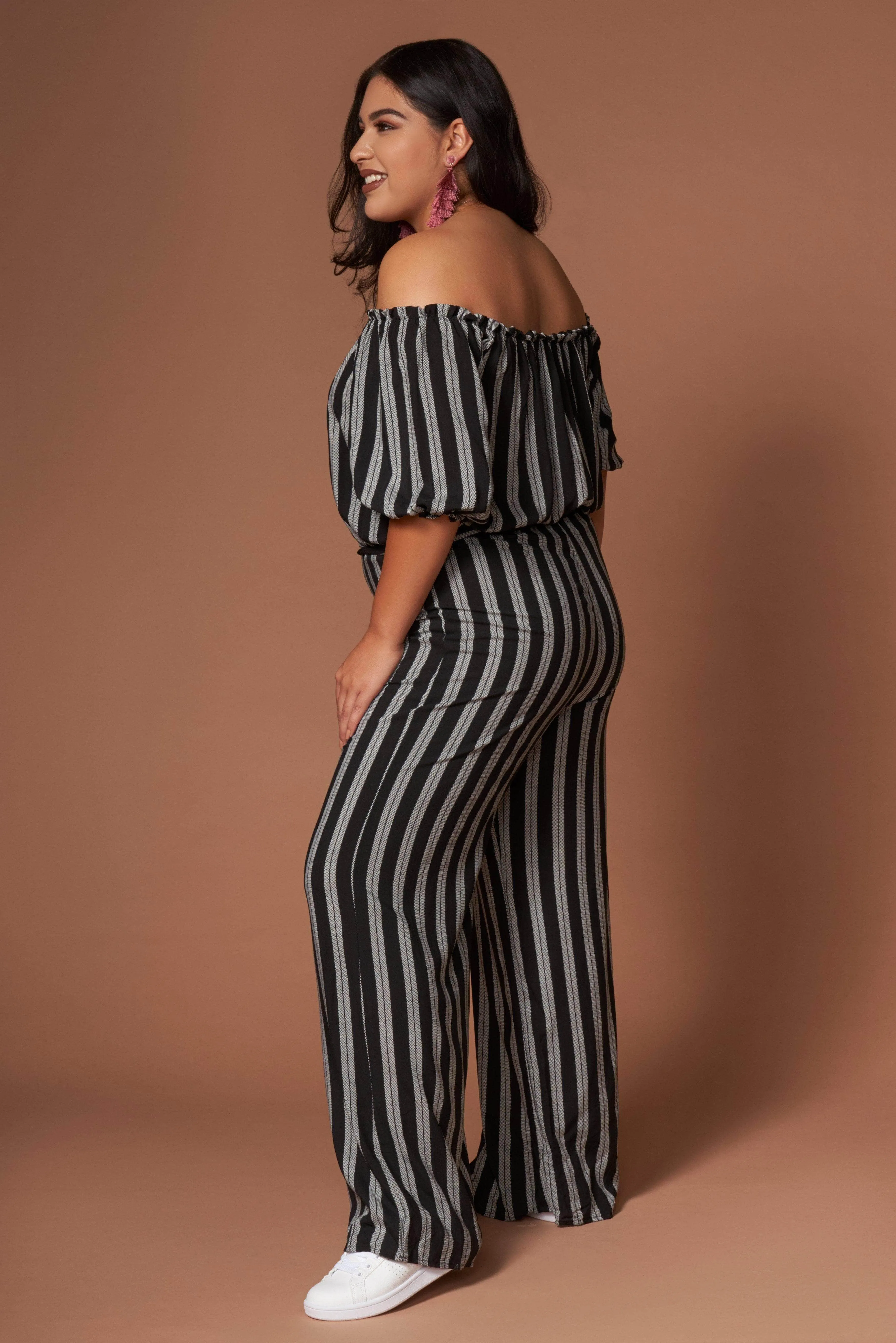 Grace Black and White Striped Jumpsuit