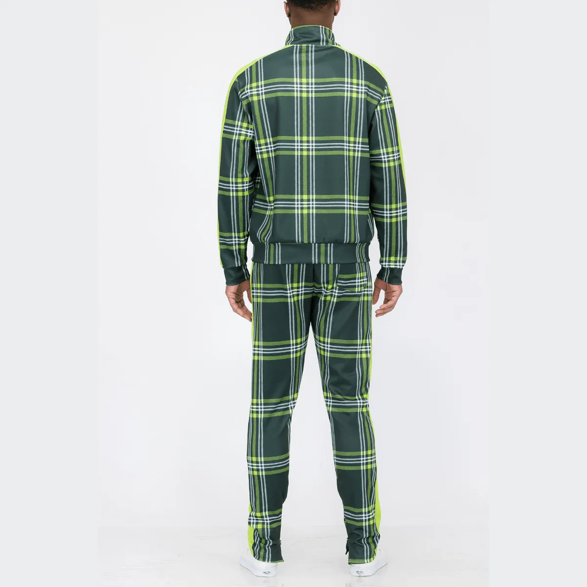 Green Plaid Track Set