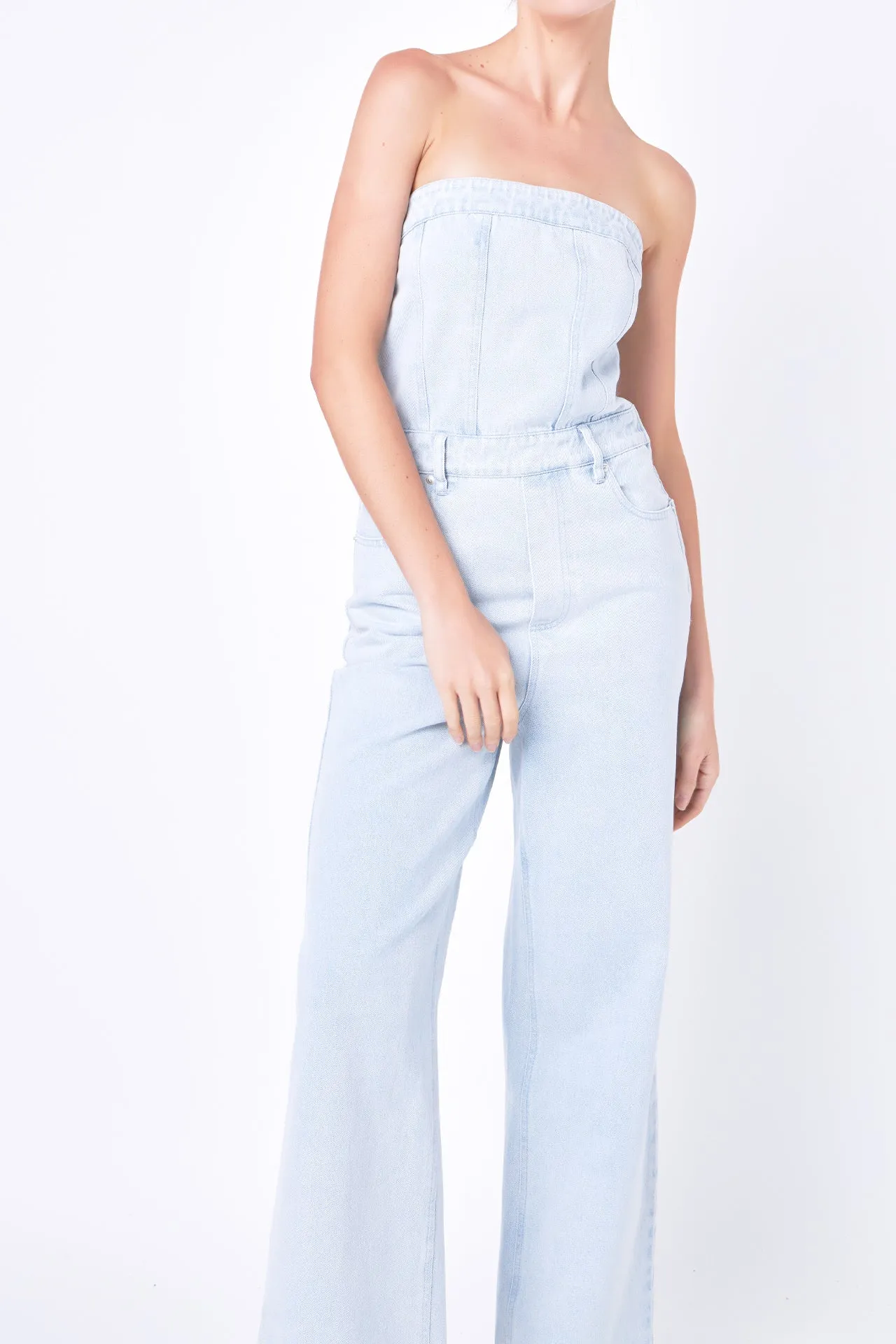 Grey Lab - Corset Denim Jumpsuit