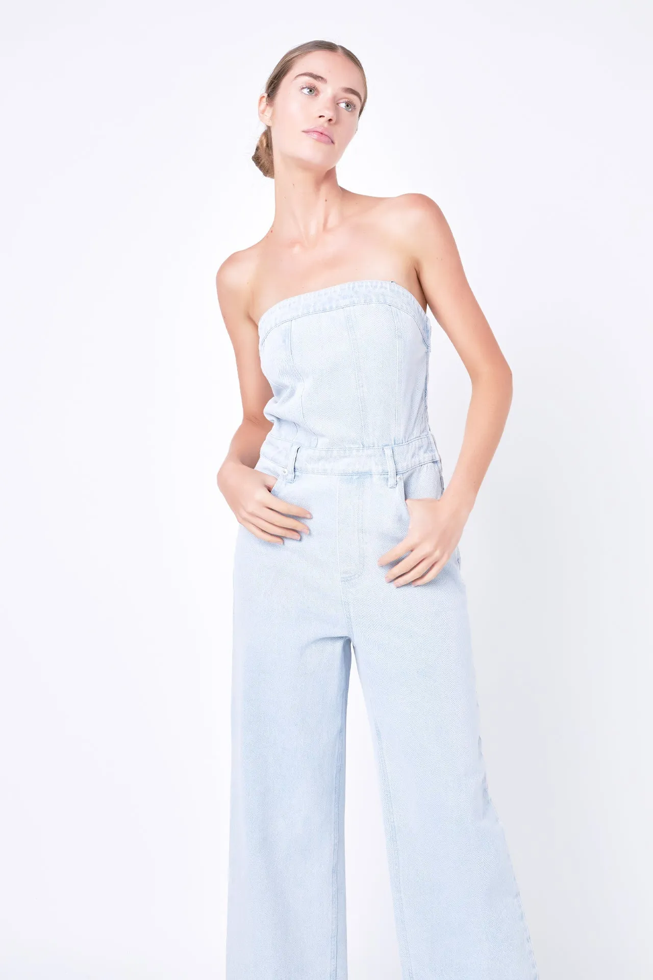 Grey Lab - Corset Denim Jumpsuit