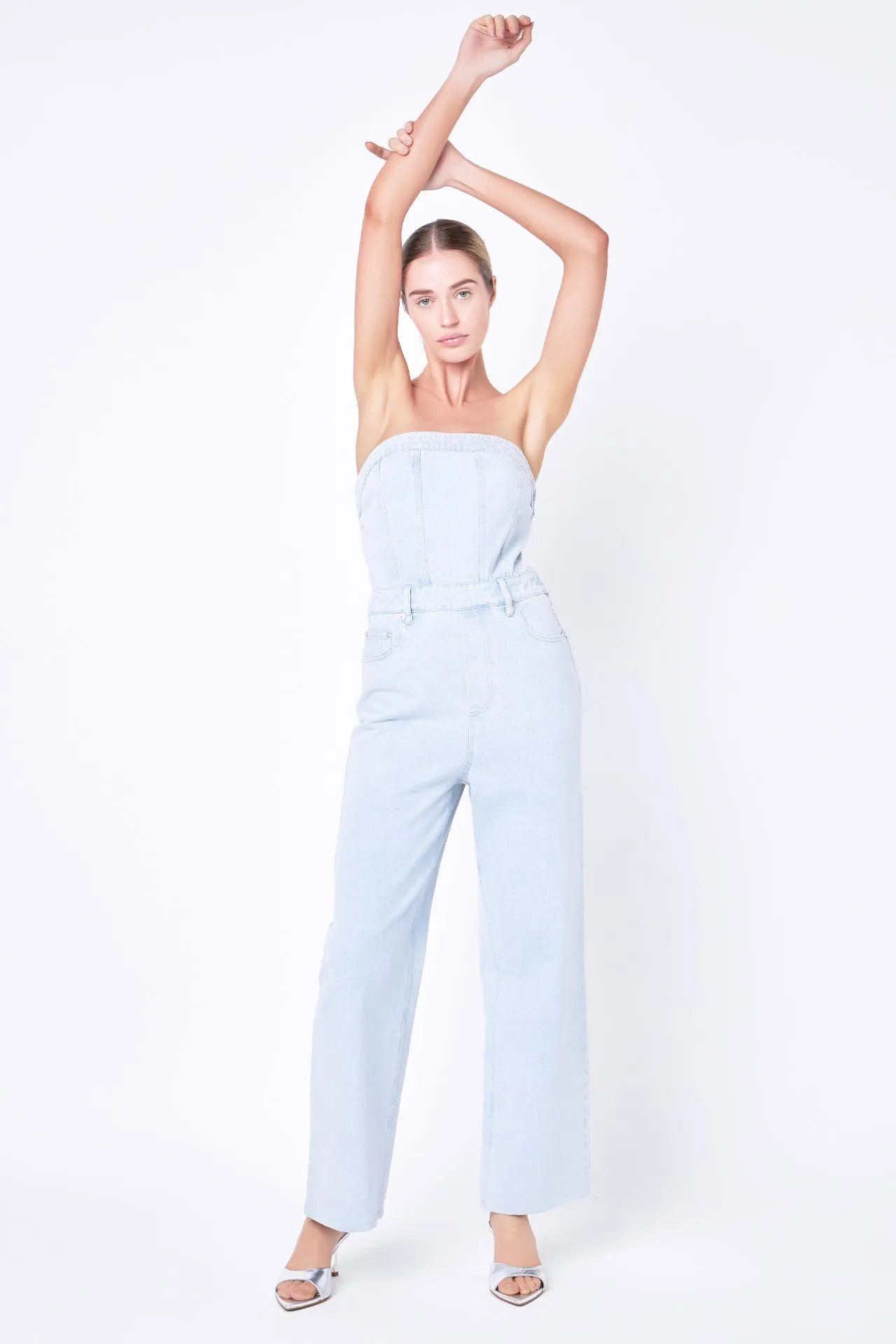 Grey Lab - Corset Denim Jumpsuit