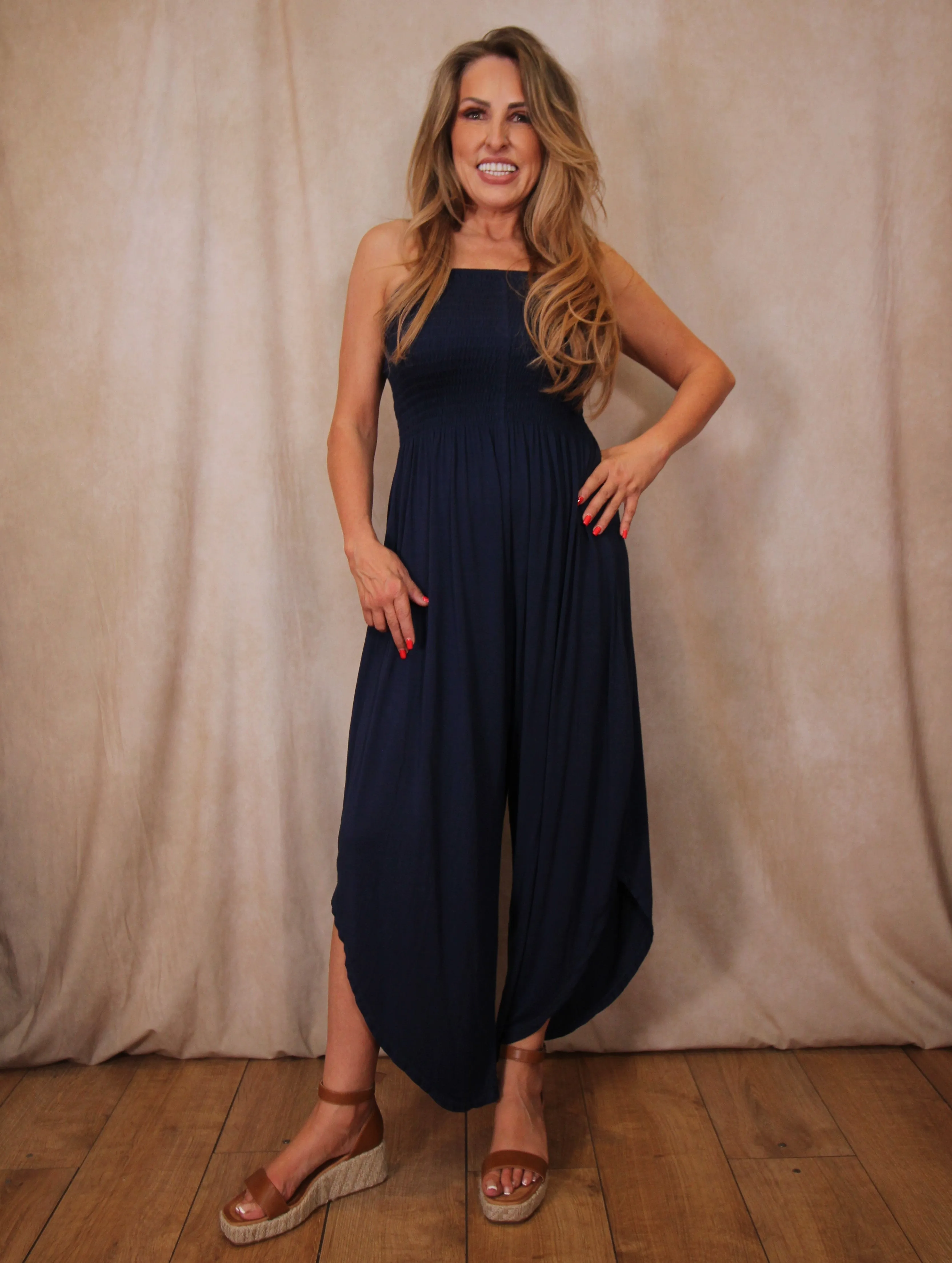 Hem Strapless Jumpsuit