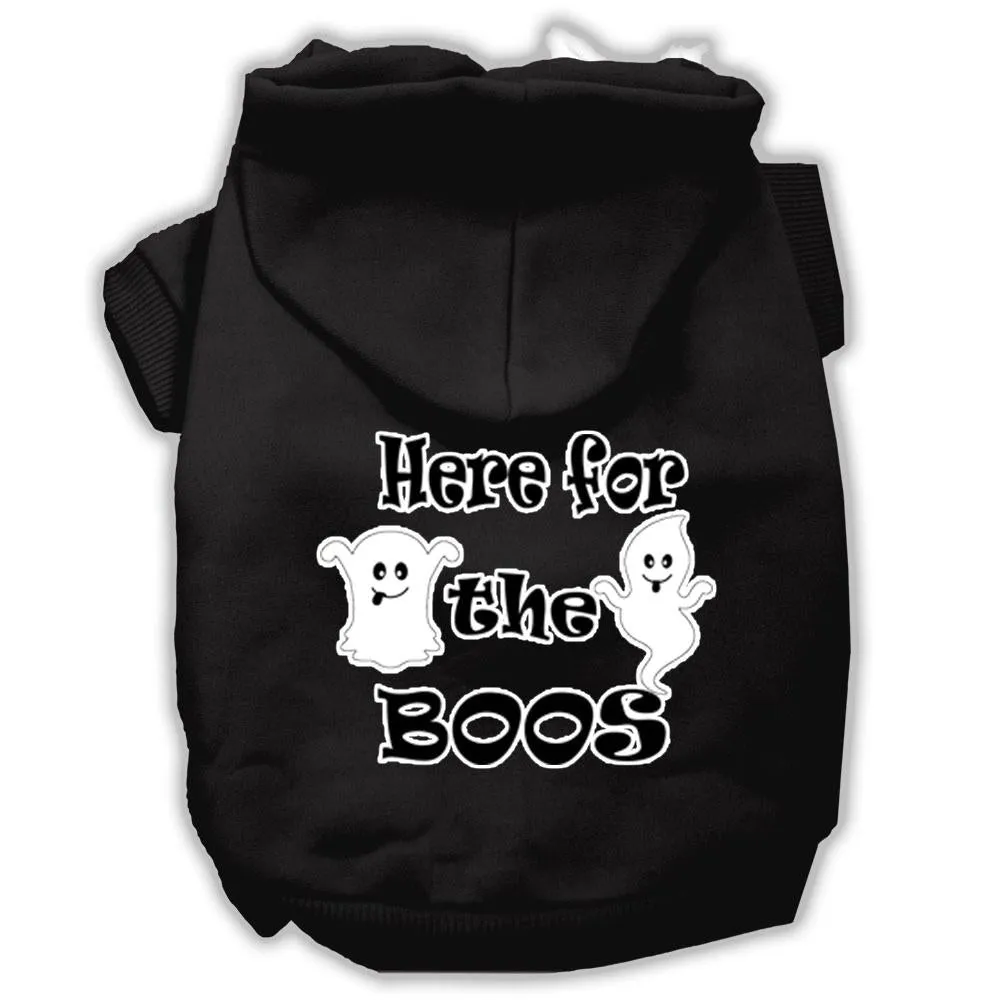 Here For The Boos Screenprint Dog Hoodie Black Xxxl(20)