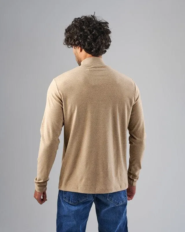 High Neck Long Sleeve Body  -  BEIGE