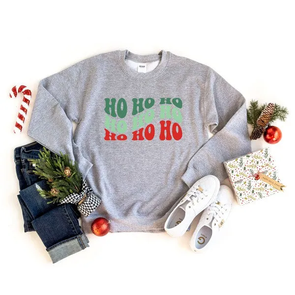 Ho Ho Ho Wavy Graphic Sweatshirt