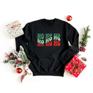 Ho Ho Ho Wavy Graphic Sweatshirt