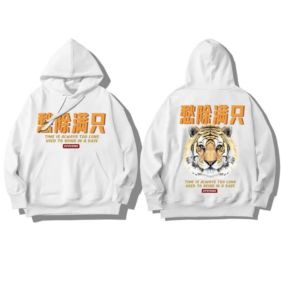 Hoodie Sweatshirt Bright Rhinestones Tiger Mens Fashion Clothing Streetwear Long Sleeve Modal Cotton Hoodie Camisetas Hombre