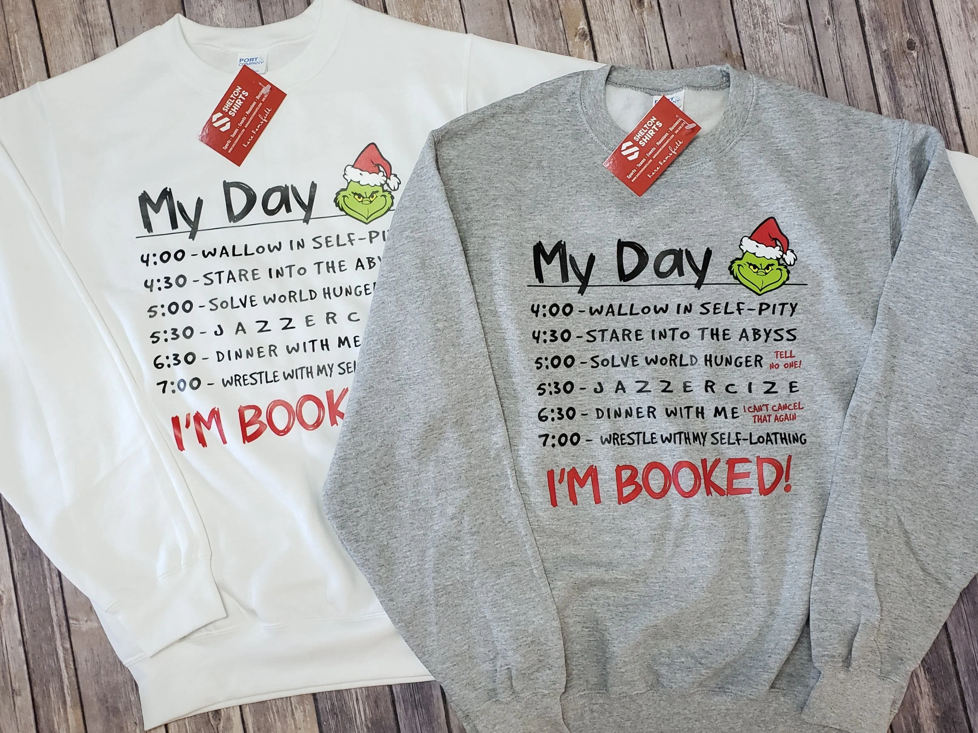 Im Booked! 4:00 Wallow in Self Pity Daily Routine The Grinch Quote Unisex Sweatshirt