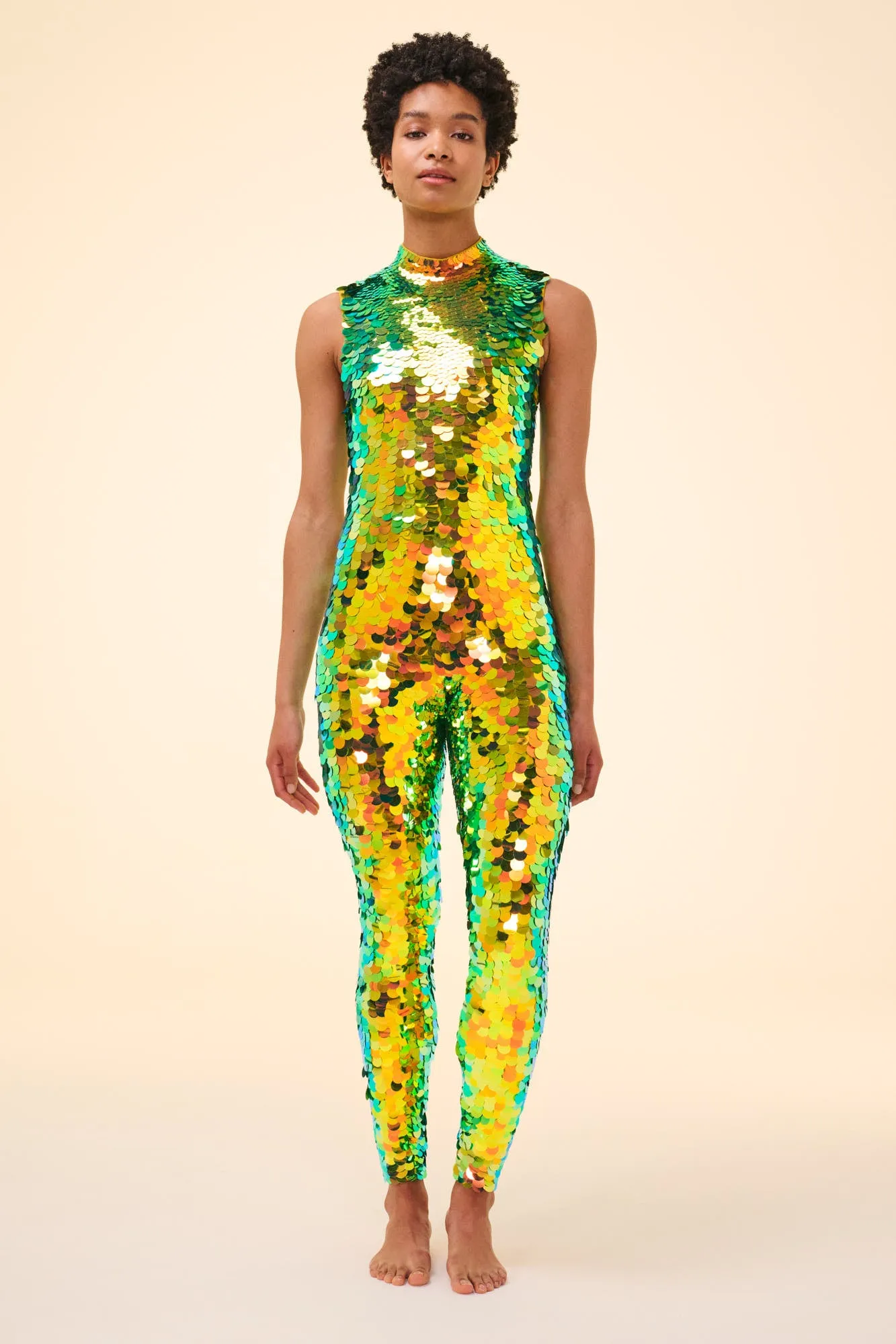 IRIS SEQUIN JUMPSUIT - CITRUS