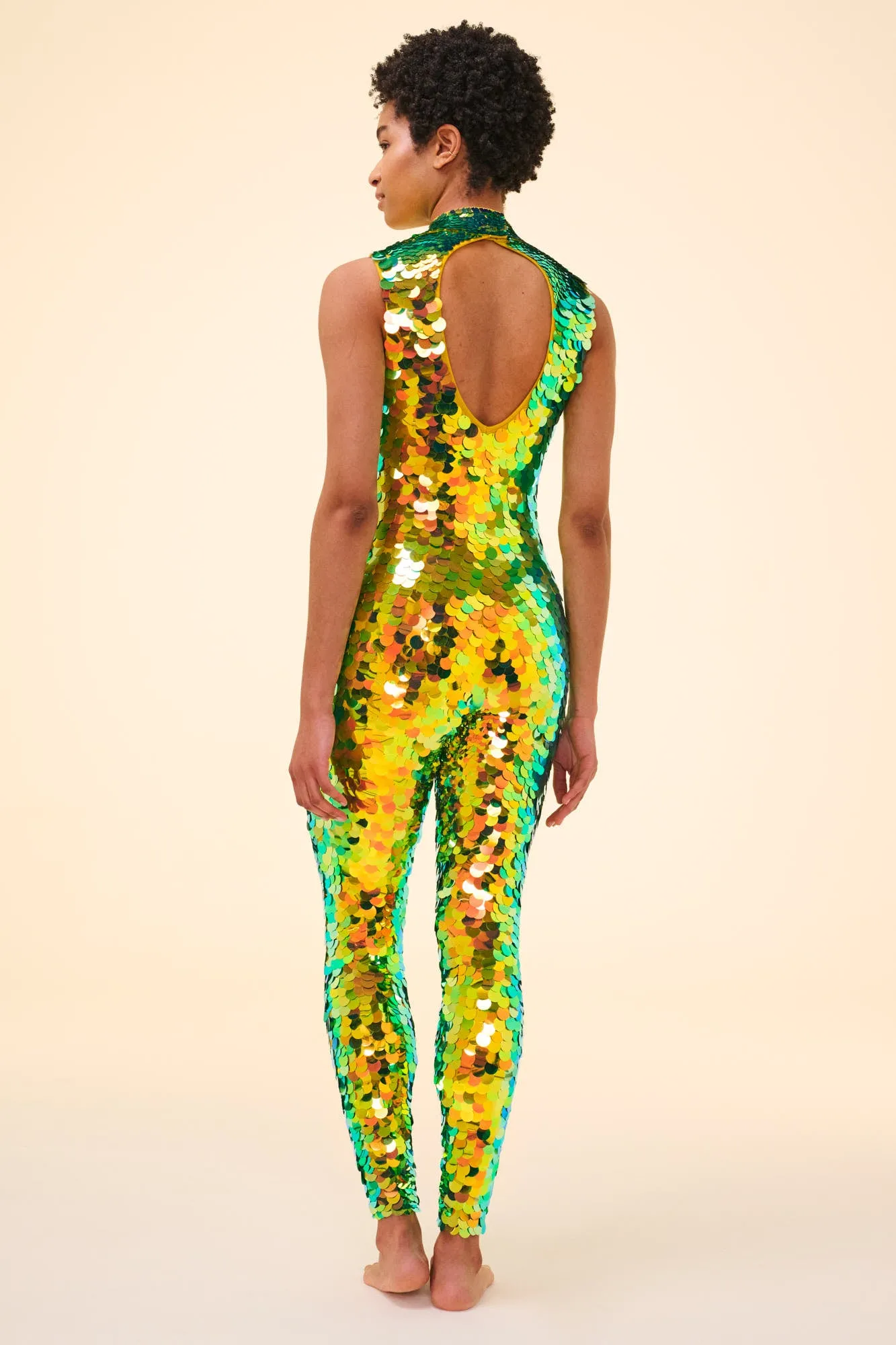 IRIS SEQUIN JUMPSUIT - CITRUS