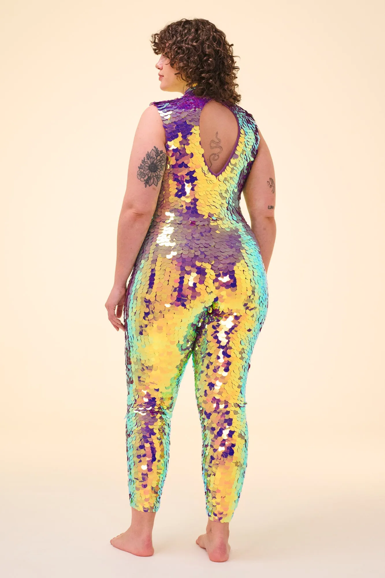 IRIS SEQUIN JUMPSUIT - ORCHID