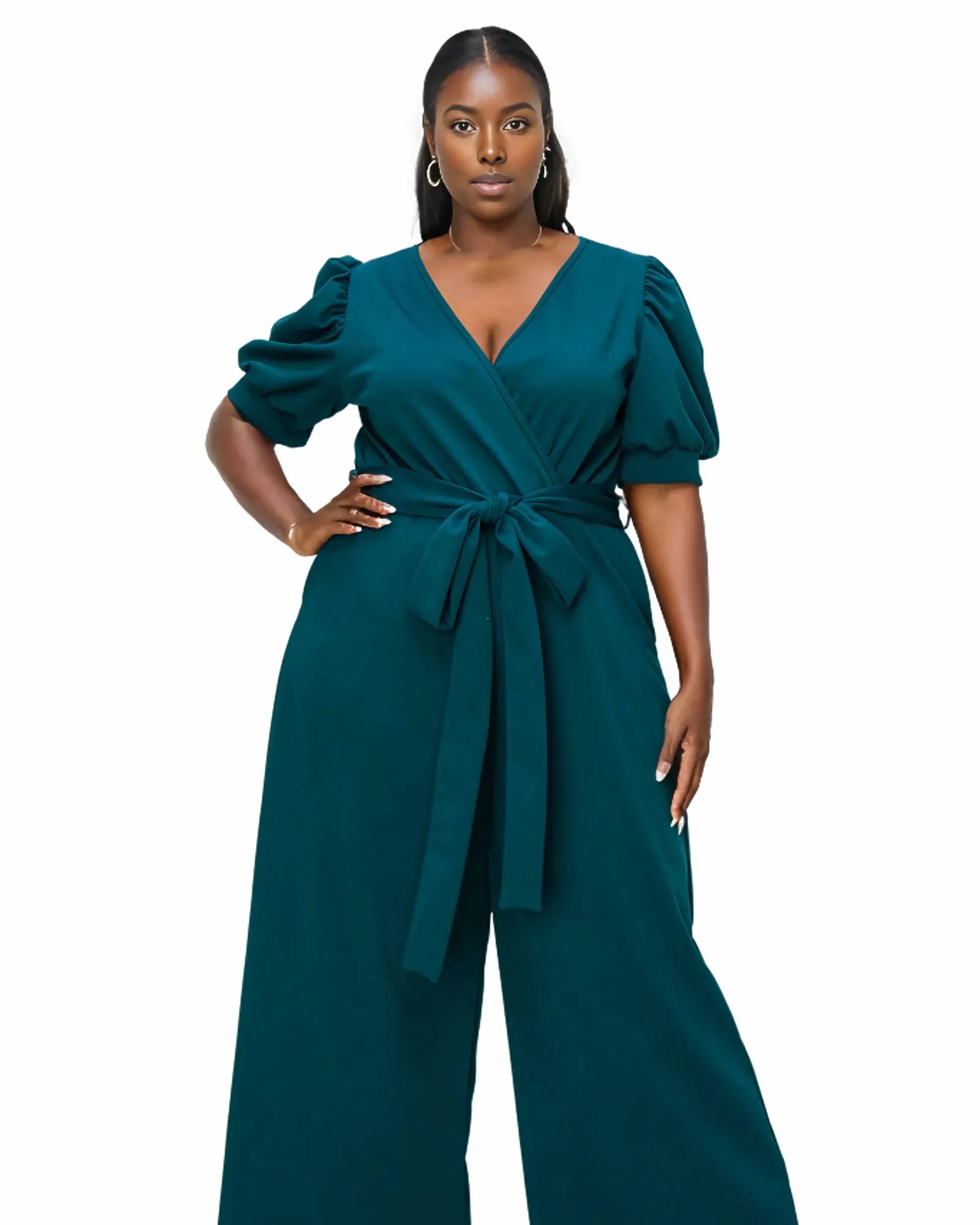 Iris Wrap Pocket Jumpsuit | Green Hunter